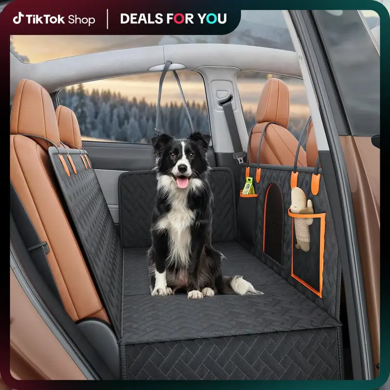 DWVO 56/50 Dog Car Seat Cover, Waterproof Back Seat Extender for Dogs, seat Cover for Back seat Hard Bottom, Pet Protecto...