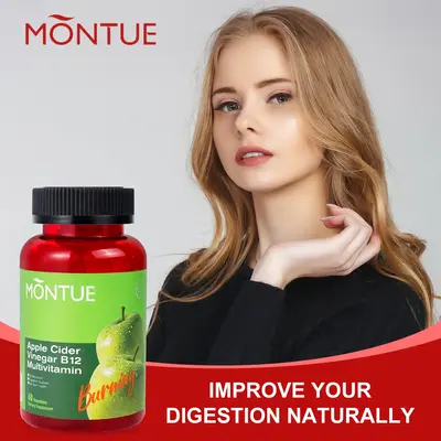 Montue ACV apple cider Vinegar gummies : A dietary supplement that helps gut health , promotes intestinal health, and support...