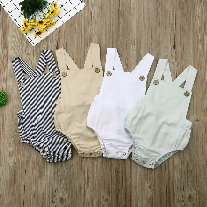 aby Romper Newborn Baby Girl Boy Summer Clothes Casual Baby Sleeveless Jumpsuits Toddler Playsuit