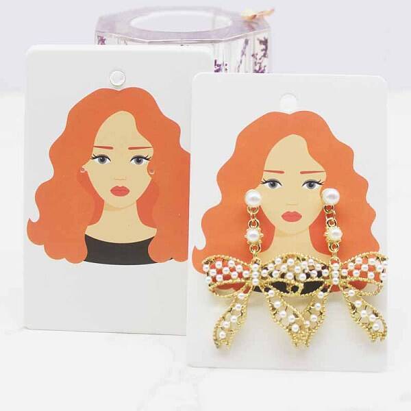 100Pcs Paper Jewelry Display Cards for Earring Storage