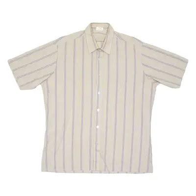 Mens Shirt Brown Striped XL