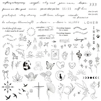 3sheets 100pcs+ Temporary Tattoos Realistic for Adult Women Fine Line Words Saying Temporary Tattoo Semi Permanent Tattoo Las...