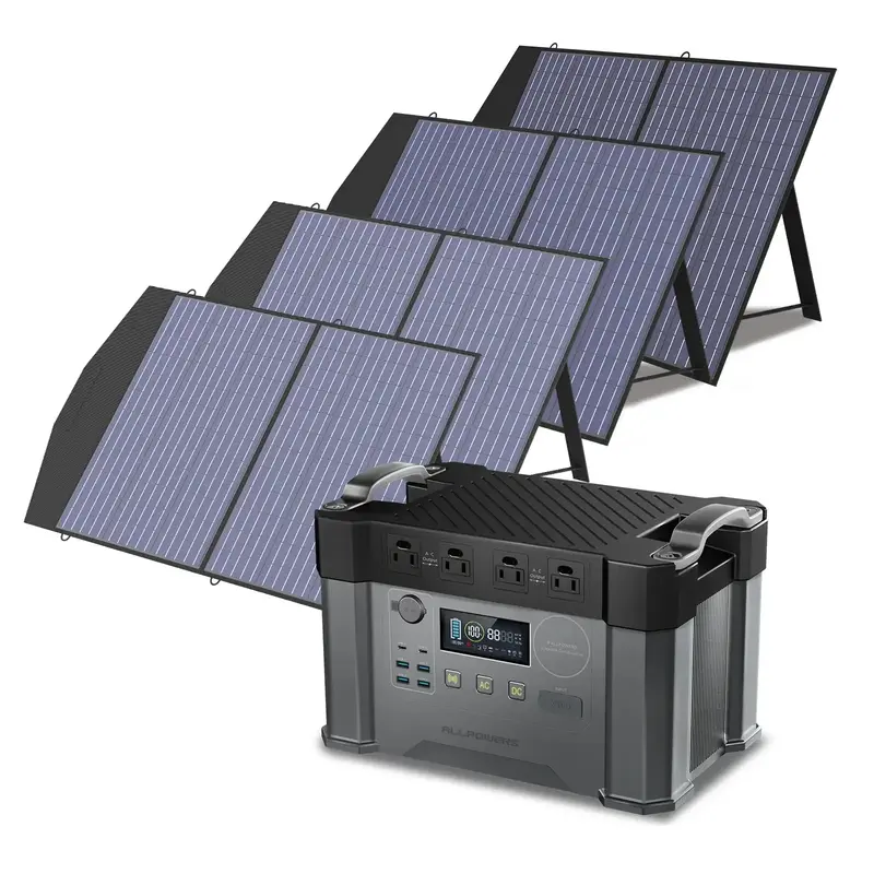 ALLPOWERS 2000W Solar Generator (S2000 + SP027 100W Solar Panel) S2000+4PCS SP027 100W Solar Panel