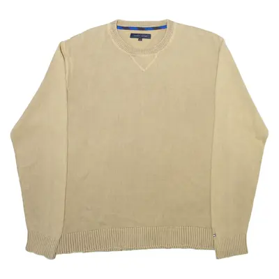 TOMMY HILFIGER Mens Jumper Brown Tight Knit XL