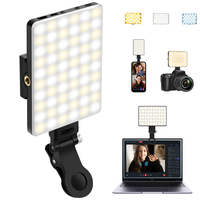 60 LED High Power Selfie light,Rechargeable Clip Fill Video Conference Light with Front & Back Clip, Cellphone Accessories ...