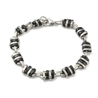 Two Tone 201 Stainless Steel Oval Link Chain Bracelet