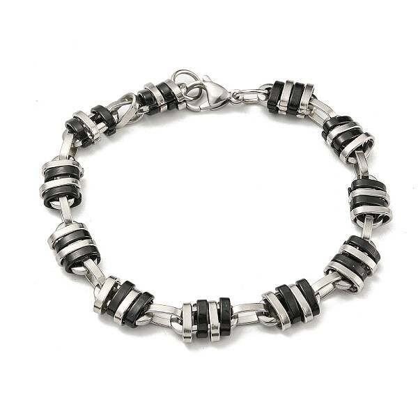Two Tone 201 Stainless Steel Oval Link Chain Bracelet