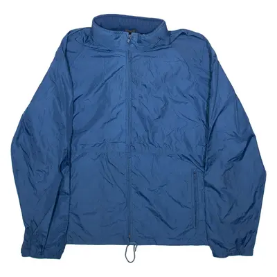 WOOLRICH Mens Windbreaker Jacket Blue Nylon Hooded L