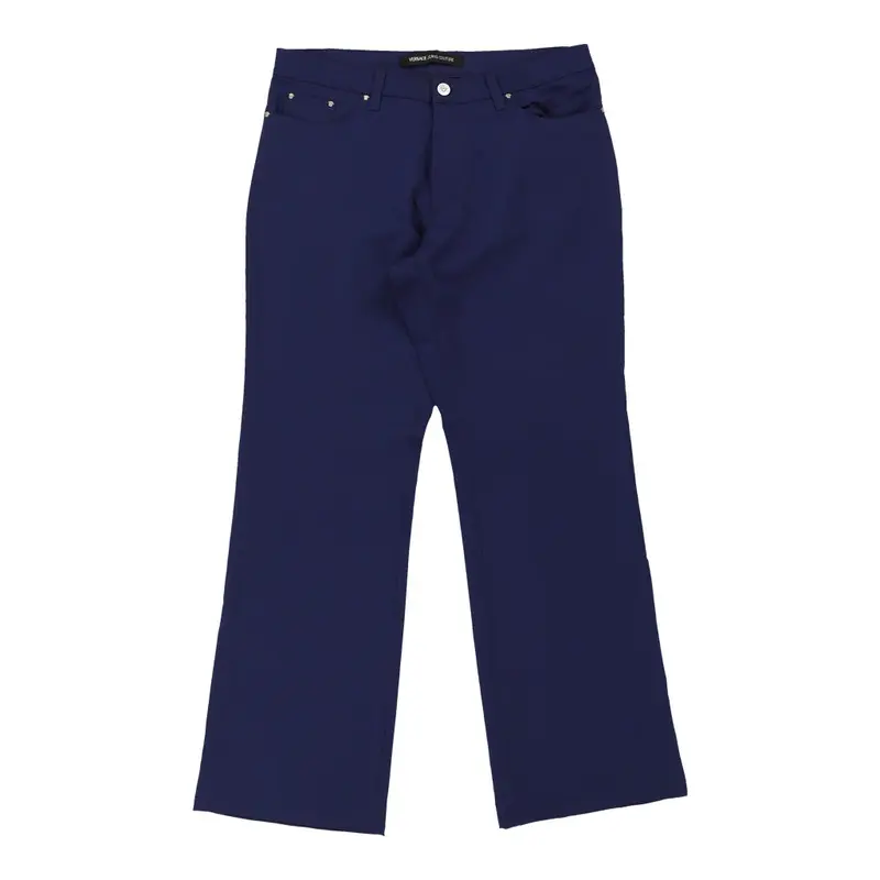 Versace Jeans Couture Trousers - 34W UK 14 Blue Polyester Blend | Size: UK 14