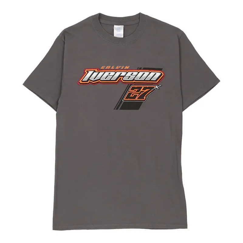 Calvin Iverson 27 Port & Company Nascar T-Shirt - Small Grey Cotton