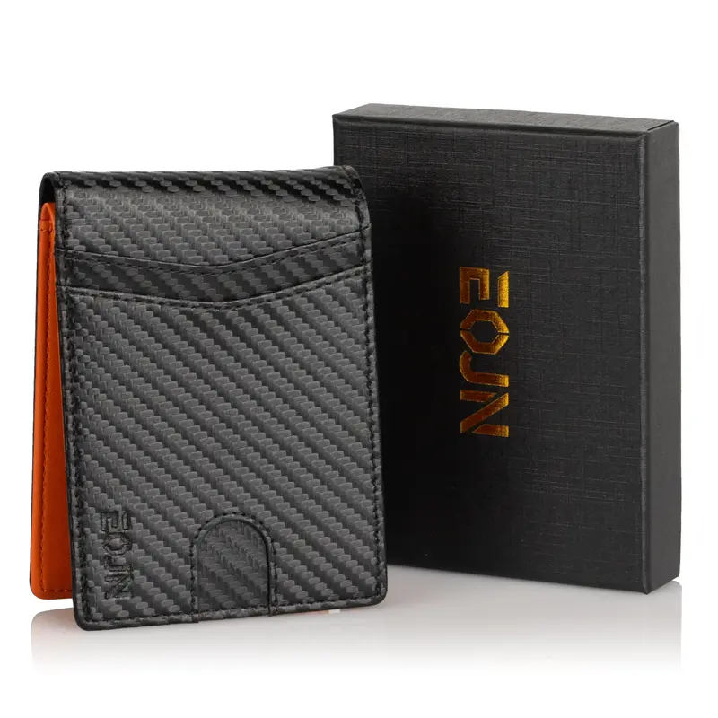 Slim Mens Wallet Front Pocket Wallet for Men with 11 Slots Minimalist Rfid Blocking Credit Card Holder Carbon Fiber Money Cli...