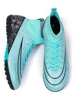 Men's All Over Print Lace Up Soccer Shoes, Breathable Comfortable High Top Football Shoes, Professional Training Shoes for Ou...