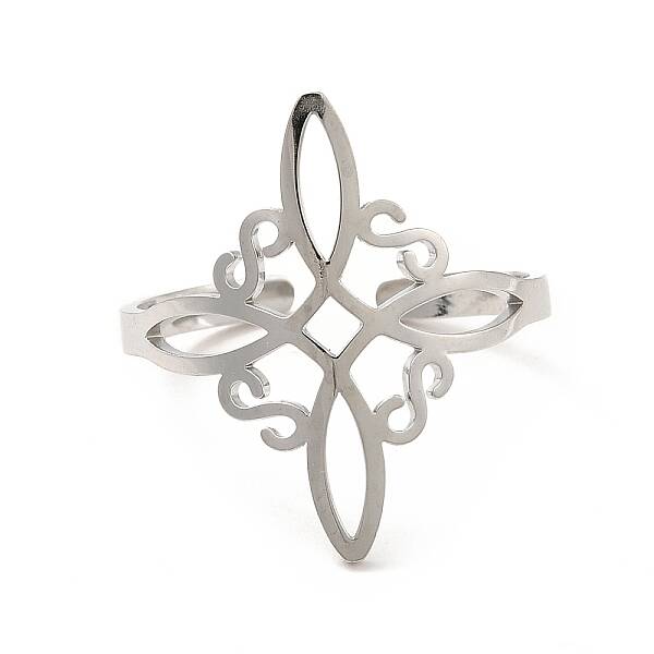 Non-Tarnish 304 Stainless Steel Sailor's Knot Open Cuff Ring