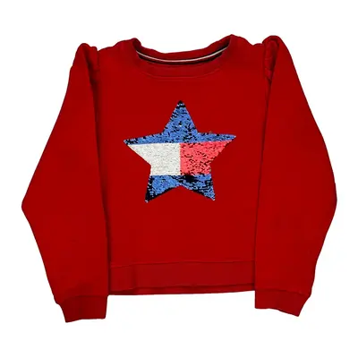 Age 8-10 Tommy Hilfiger Sweatshirt - Medium Red Cotton Blend