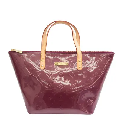 Pre-owned Louis Vuitton Leather tote bags Bellevue Pm Purple Patent Handbag (Pre Owned)