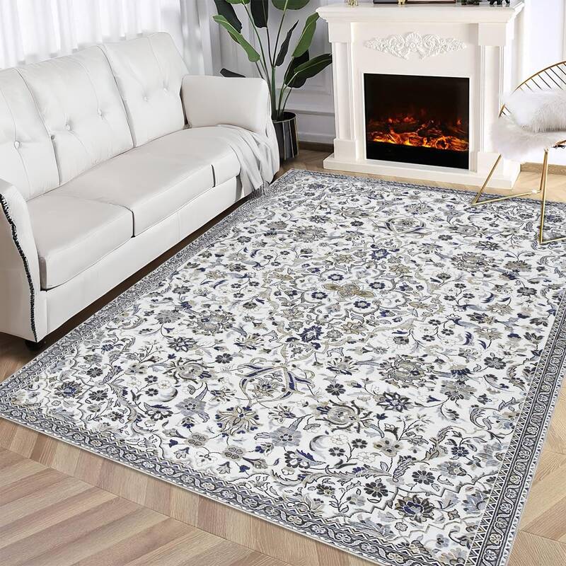Garvee 8x10 Area Rugs for Bedroom Washable Rugs Boho Rug for Living Room Vintage Rug Non Slip Carpet Floral Throw Rugs Large ...