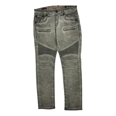 Hip Hop Rock Revival Slim Fit Jeans - 36W 33L Grey Cotton Blend