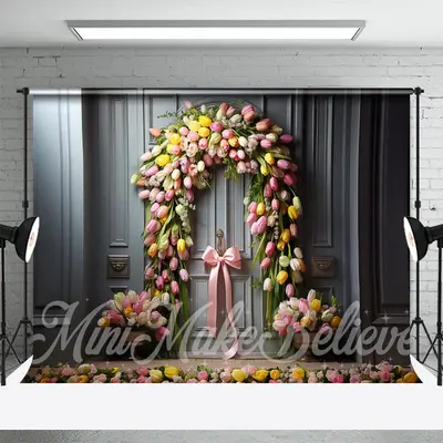 Flower Bow Decoration Retro Door Spring Backdrop - Aperturee