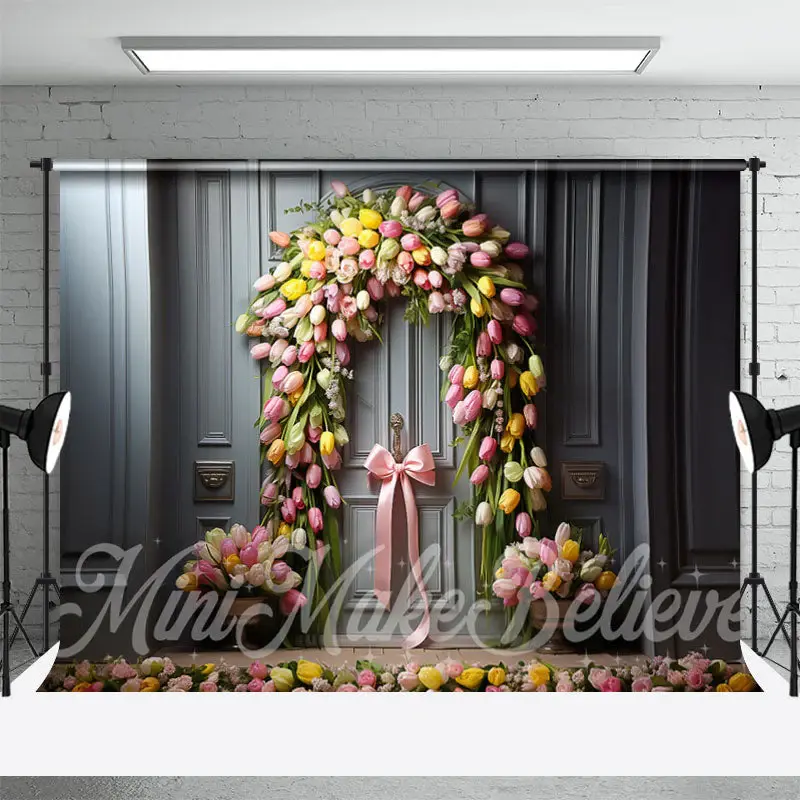 Flower Bow Decoration Retro Door Spring Backdrop - Aperturee