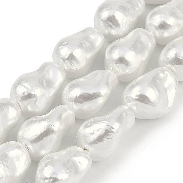 Electroplated Shell Pearl Beads Strands