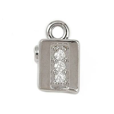 Brass Micro Pave Clear Cubic Zirconia Pendants