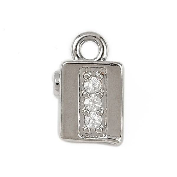 Brass Micro Pave Clear Cubic Zirconia Pendants