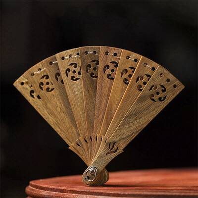 Hollow Verawood Folding Fan