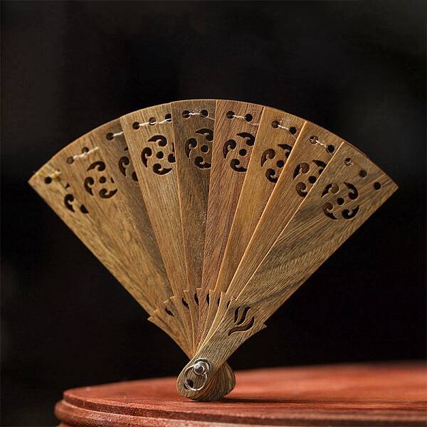Hollow Verawood Folding Fan