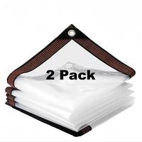 2Pack Transparent PE Waterproof Tarpaulin - Advanced Clear Rainproof Cover, Reinforced Edges, Durable for Indoor & Outdoor  A...