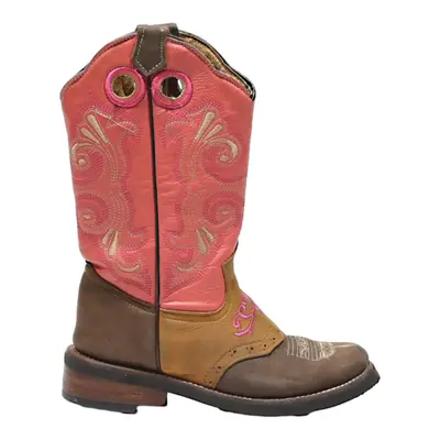 Cowboy Boots Pink Leather Womens UK 2