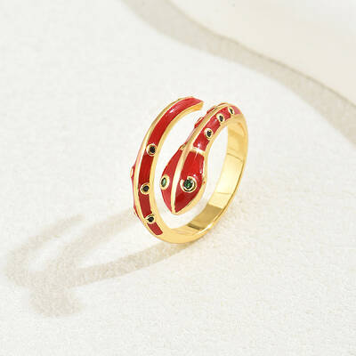 Brass Cubic Zirconia Snake Rings for Women
