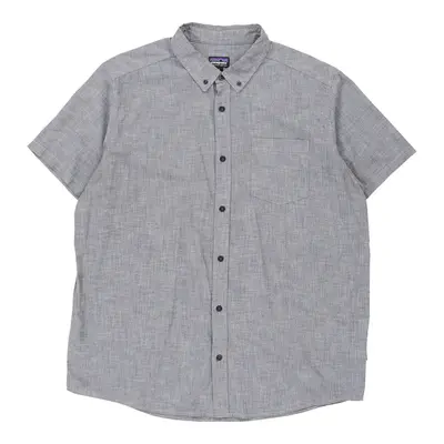 Patagonia Short Sleeve Shirt - XL Blue Cotton