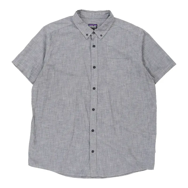 Patagonia Short Sleeve Shirt - XL Blue Cotton