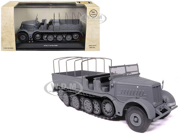 Sd.Kfz. 9 18-Ton FAMO AFV Gray German Army 1/43 Diecast Model by Militaria Die Cast