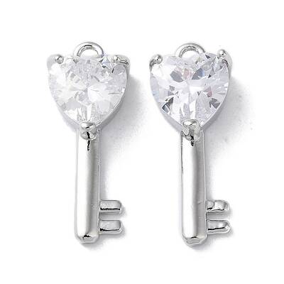 Brass Micro Pave Cubic Zirconia Pendants