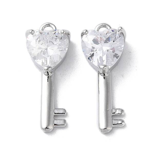 Brass Micro Pave Cubic Zirconia Pendants