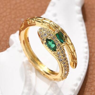 Brass Micro Pave Cubic Zirconia Finger Rings