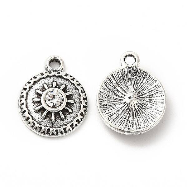 Rack Plating Alloy Rhinestone Pendants