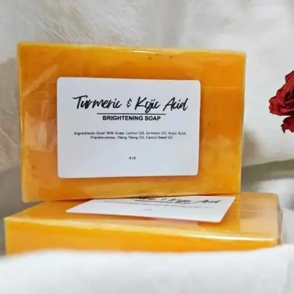 Lemon Turmeric Kojic Soap, Turmeric Face And Body Soap, Turmeric Soap Bar, Natural Turmeric Soap Bar