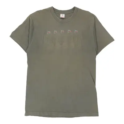 Vintage Fruit Of The Loom T-Shirt - Large Green Cotton | Size: large