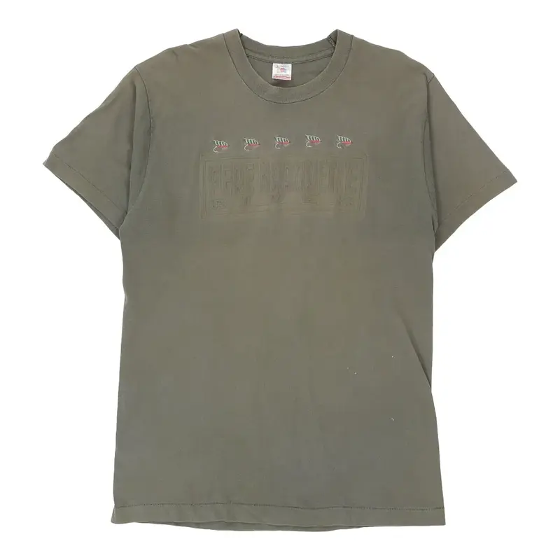 Vintage Fruit Of The Loom T-Shirt - Large Green Cotton | Size: large