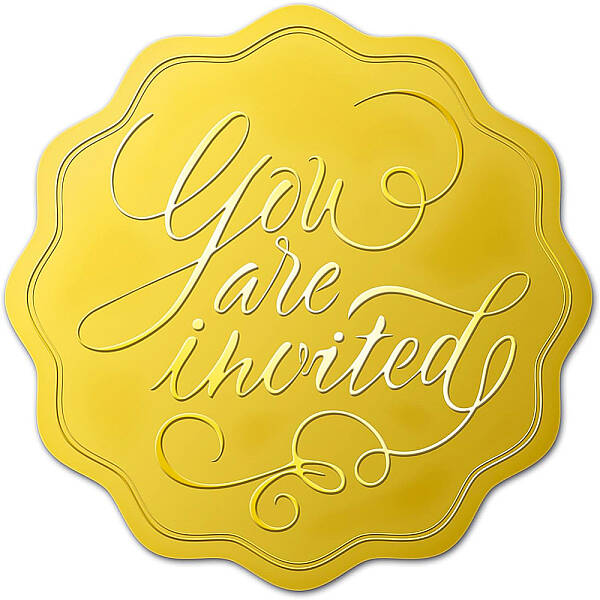 Self Adhesive Gold Foil Embossed Stickers
