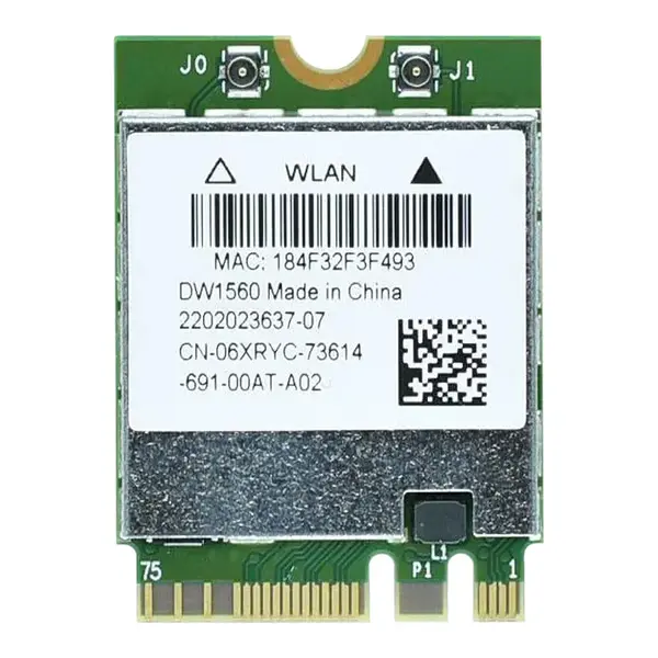 06XRYC Dell IEEE 802.11ac/b/g/n AC 867Mb/s Bluetooth 4.0 Mini-PCI WiFi WLAN Card
