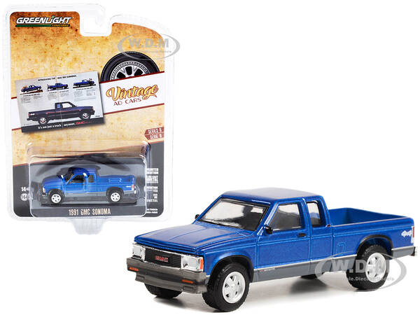 1991 GMC Sonoma Pickup Truck Blue Metallic and Gray \