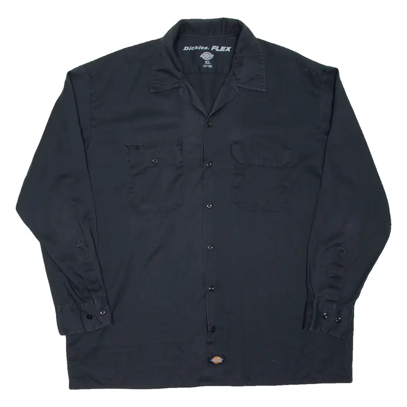 DICKIES Mens Worker Shirt Black Long Sleeve XL