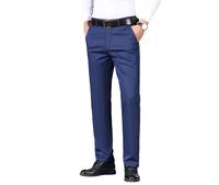 Men's Summer Solid Color Cotton-Blend Casual Dress Pants - Straight Fit, Lightweight, Breathable, Comfortable for Business Co...