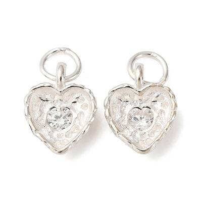 925 Sterling Silver Pave Clear Cubic Zirconia Pendants