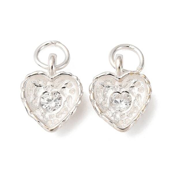 925 Sterling Silver Pave Clear Cubic Zirconia Pendants