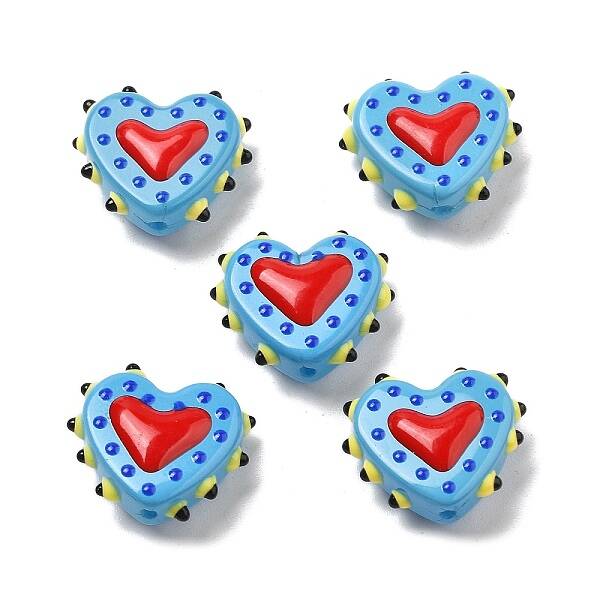 Handmade Lampwork Bumpy Beads Heart
