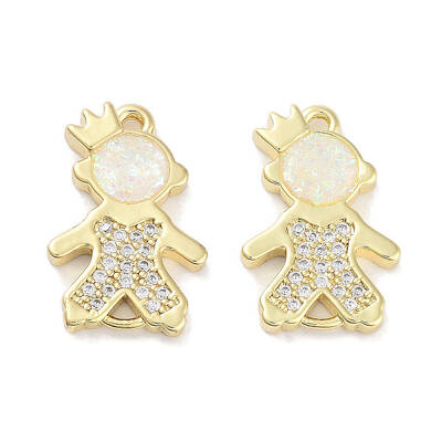 Brass Micro Pave Clear Cubic Zirconia Pendants
